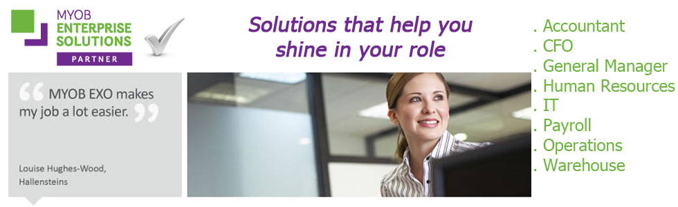 MYOB Enterprise Exo for accountant, financial controller, general manager, IT manager, payroll, warehouse distribution